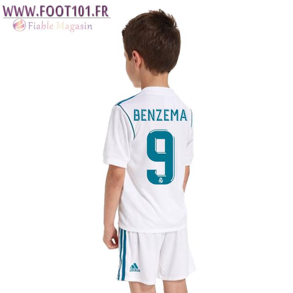 Maillot Foot Real Madrid (BENZEMA 9) Enfant Domicile 2017/2018