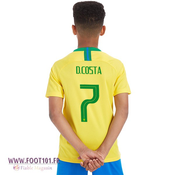 Maillot Equipe de Brésil Enfant (D.COSTA 7) Domicile 2018 2019