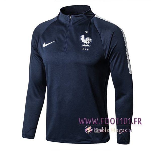 Sweatshirt Training Foot France Bleu Marine 2018/2019