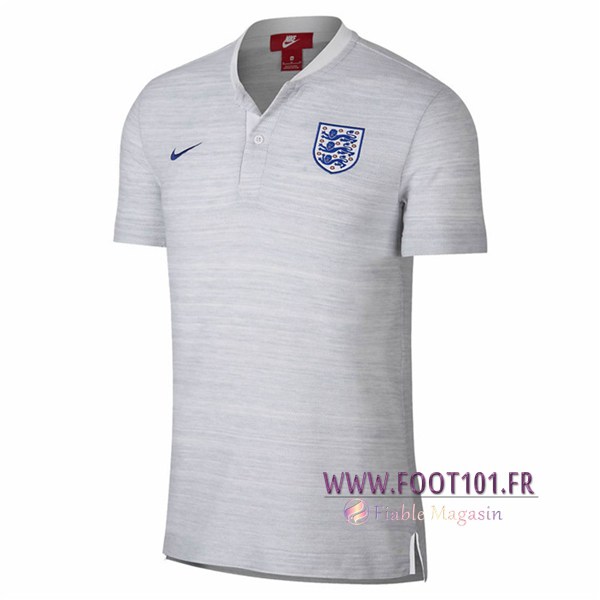 Polo Foot Angleterre Col Rond Blanc 2018/2019