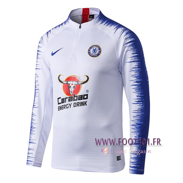 Sweatshirt Training FC Chelsea Blanc Strike Drill 2019/2020