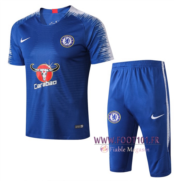 Ensemble PRÉ MATCH Training FC Chelsea + Pantalon 3/4 Bleu 2019/2020