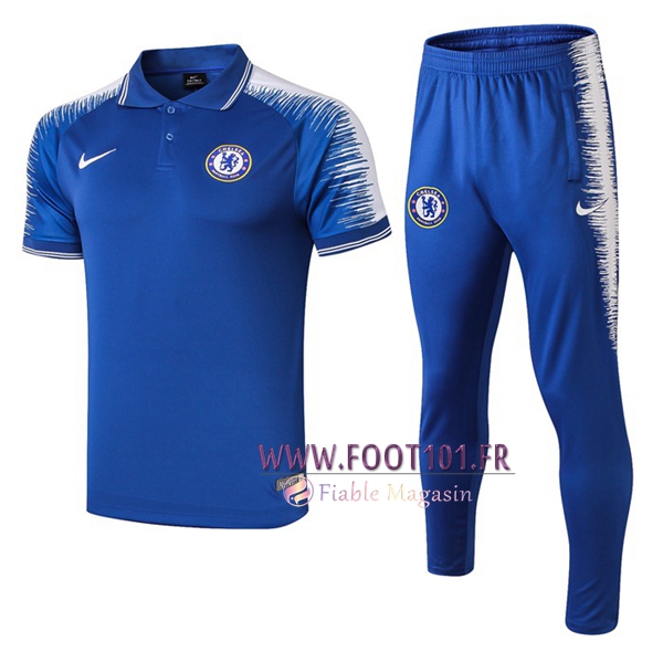 Ensemble Polo FC Chelsea + Pantalon Bleu/Blanc 2019/2020