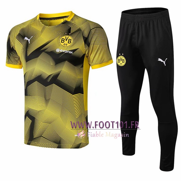 Ensemble PRÉ MATCH Training Dortmund BVB + Pantalon Ondulation Jaune 2019/2020