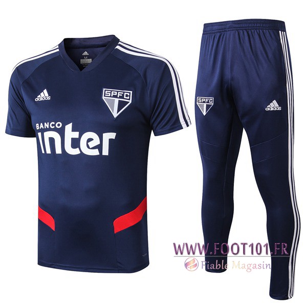 Ensemble Training T-Shirts Sao Paulo FC + Pantalon Bleu 2019/2020