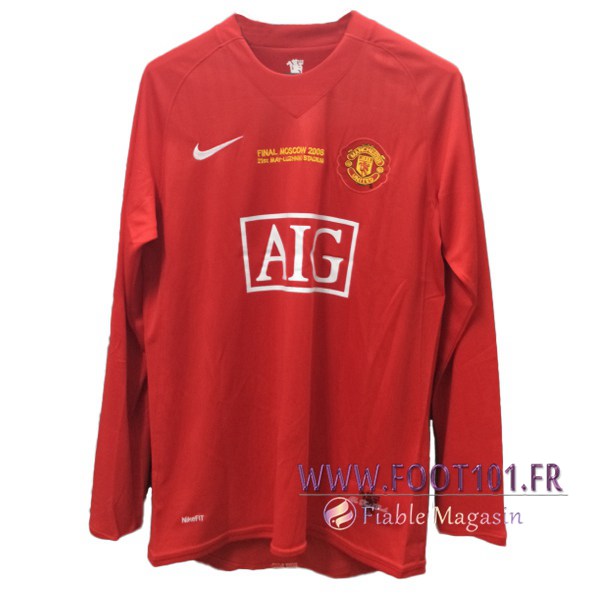 Maillot Foot Manchester United Champion Manches longues Domicile 2007/2008