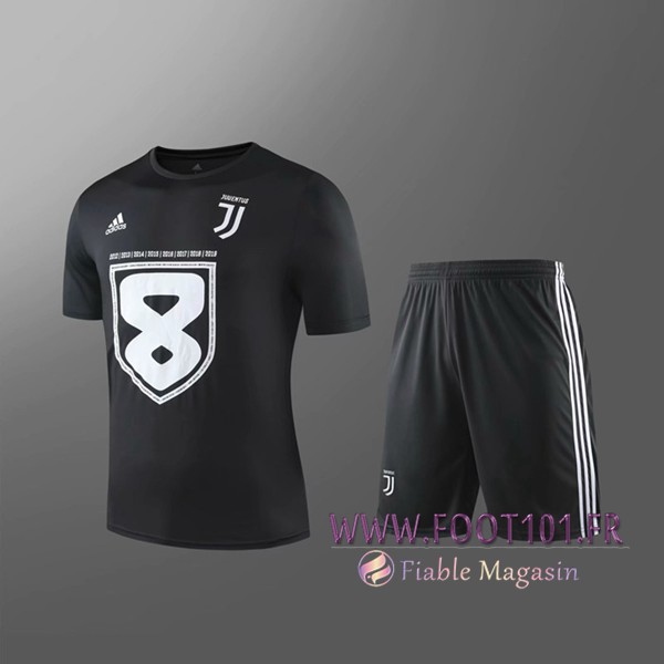 Maillot Foot Juventus + Shorts Enfants Noir 2019/2020