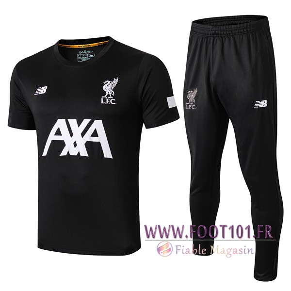 Ensemble Training T-Shirts FC Liverpool AXA + Pantalon Noir 2019/2020