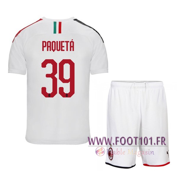 Maillot Foot Milan AC (PAOUETA 39) Enfant Exterieur 2019/2020
