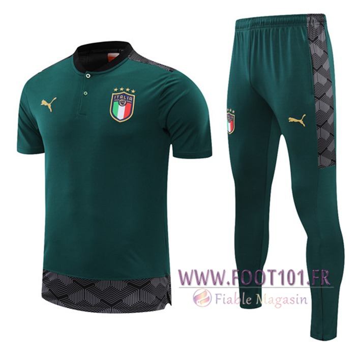 Ensemble Training T-Shirts Italie + Pantalon Vert 2021/2022