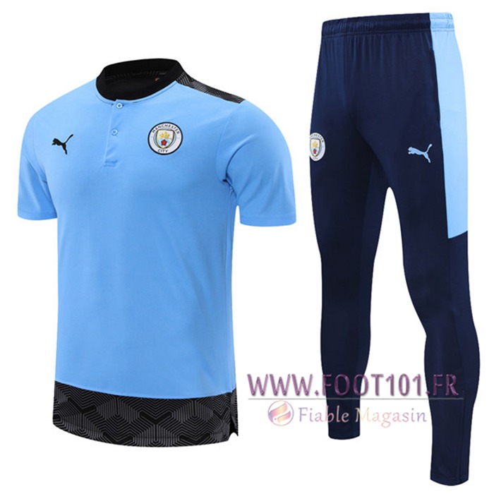 Ensemble Training T-Shirts Manchester City + Pantalon Bleu 2021/2022
