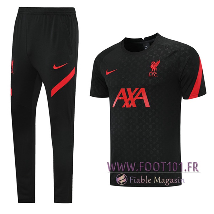 Ensemble Training T-Shirts FC Liverpool + Pantalon Noir 2021/2022