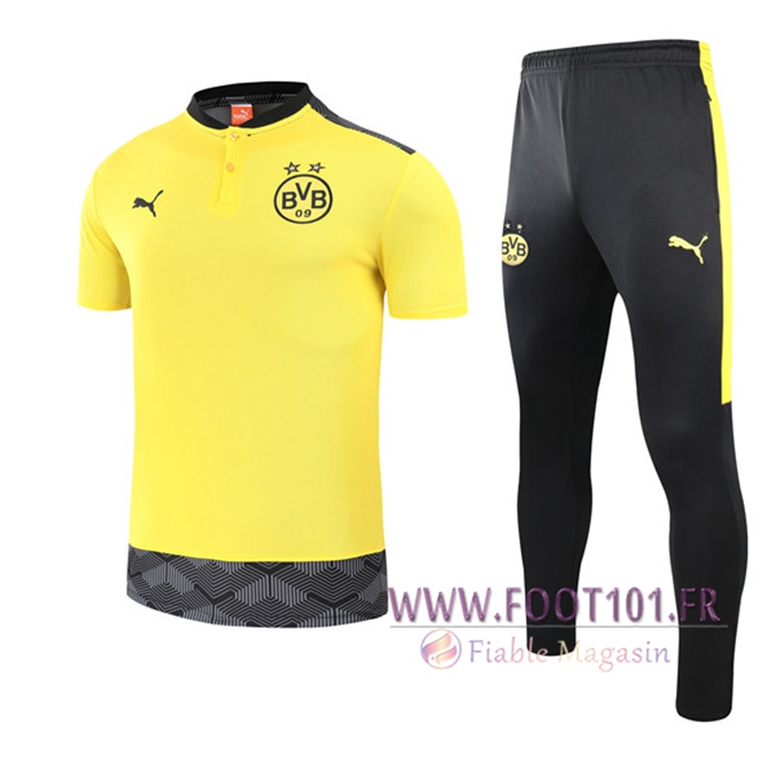 Ensemble Training T-Shirts Dortmund BVB + Pantalon Jaune 2021/2022