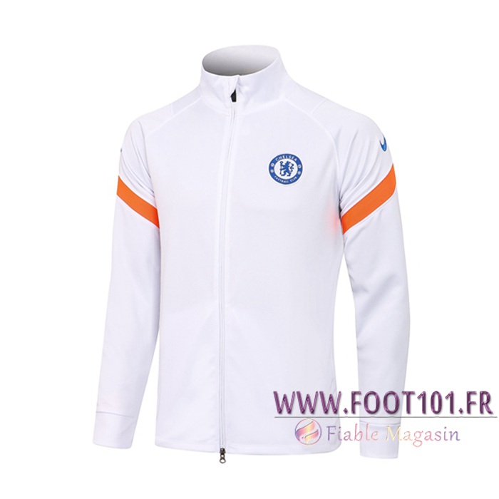 Nouveaux Veste Foot FC Chelsea Blanc 2021/2022