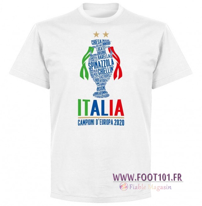 T-Shirts Italie UEFA Euro 2020 Champions Blanc - GXHTS03