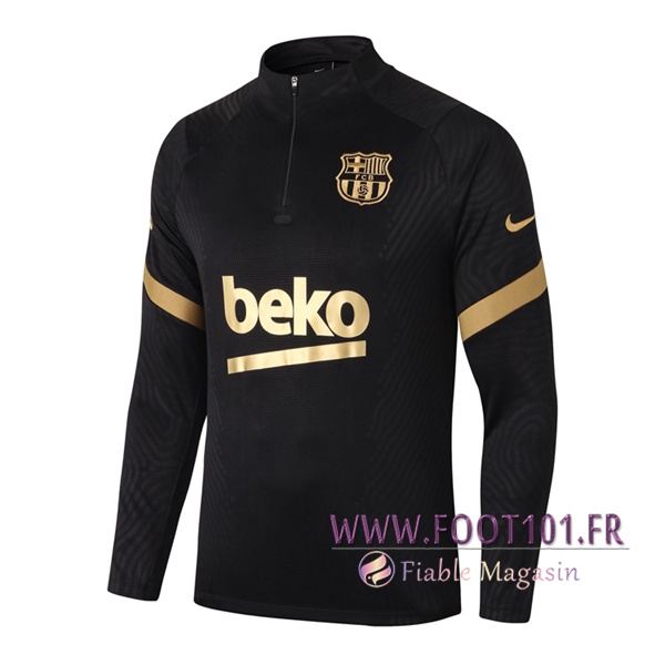 Training Sweatshirt FC Barcelone Noir/Jaune 2020/2021