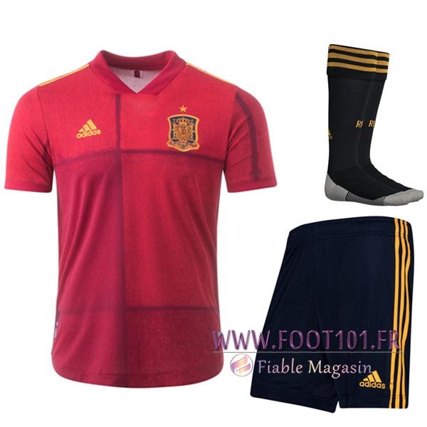 Ensemble Maillot Espagne Domicile (Short+Chaussettes) UEFA Euro 2020