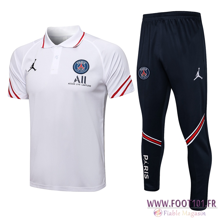 Ensemble Polo Jordan PSG + Pantalon Blanc 2021/2022