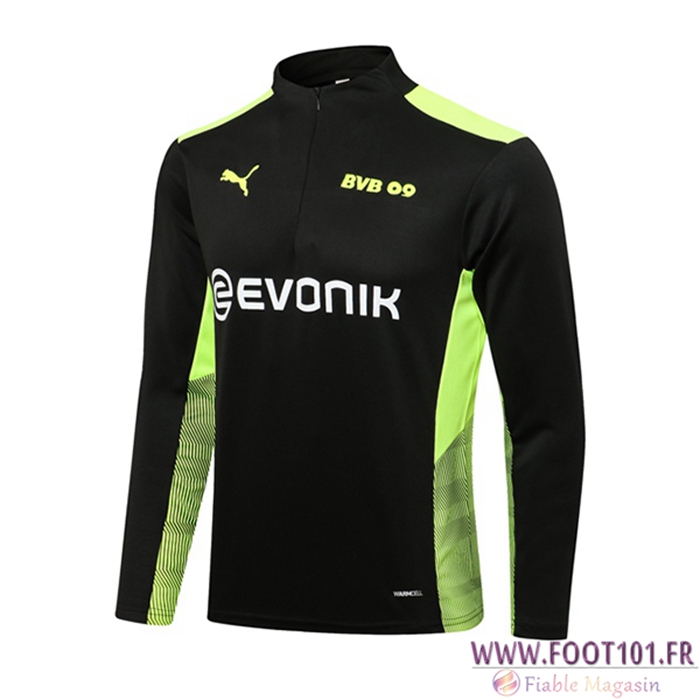 Sweatshirt Training Dortmund BVB Noir/Vert 2021/2022
