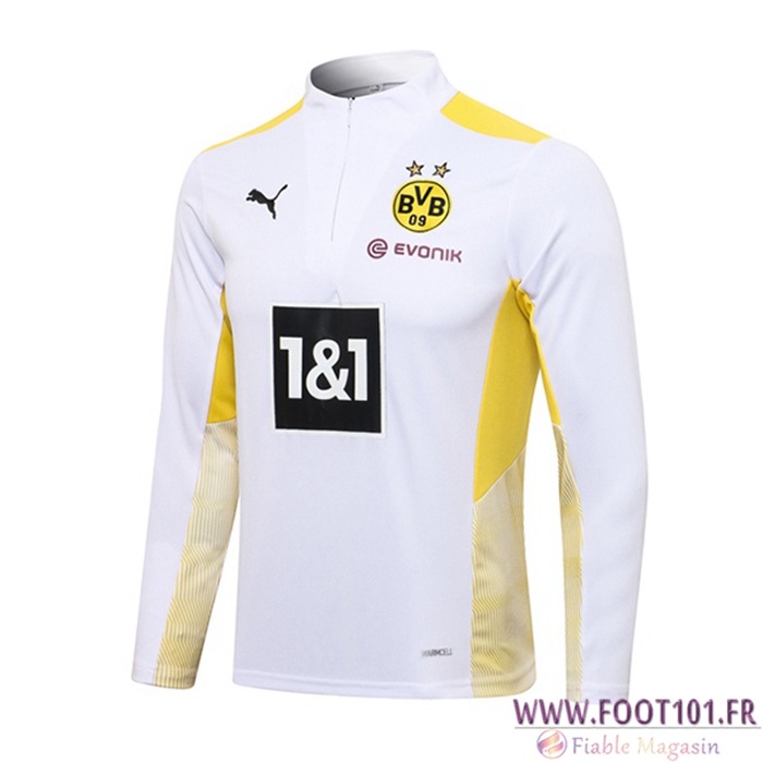 Sweatshirt Training Dortmund BVB Jaune/Blanc 2021/2022