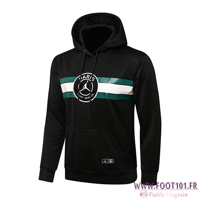Sweatshirt Training Capuche Jordan PSG Noir/Vert/Blanc 2021/2022