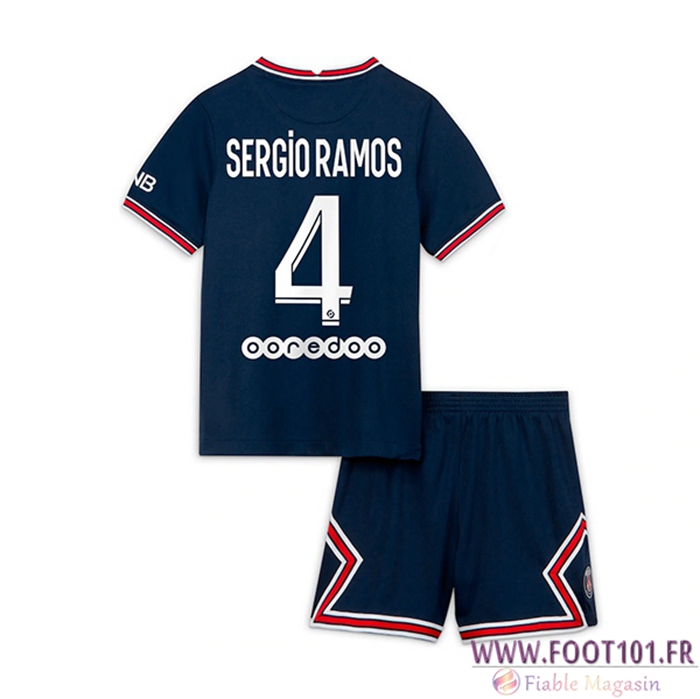 Maillot de Foot Jordan PSG (Sergio Ramos 4) Enfant Domicile 2021/2022