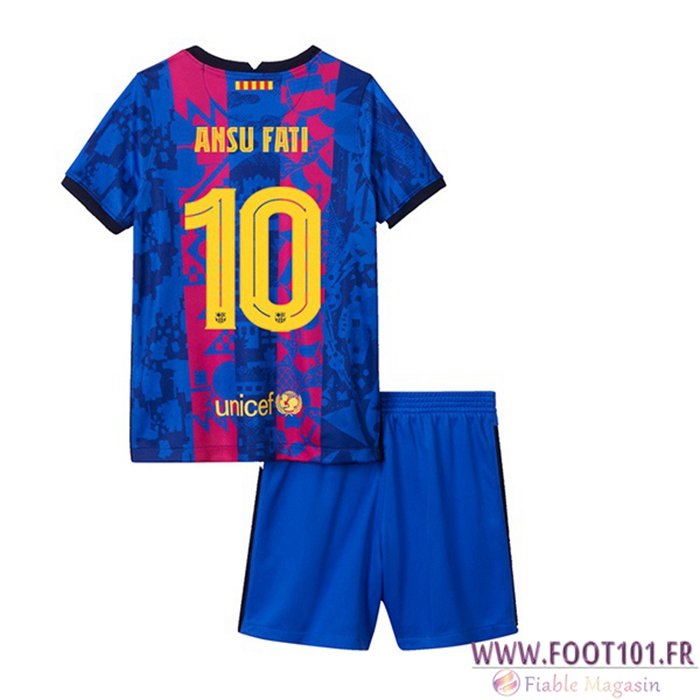Maillot de Foot FC Barcelone (Ansu Fati 10) Enfant Third 2021/2022