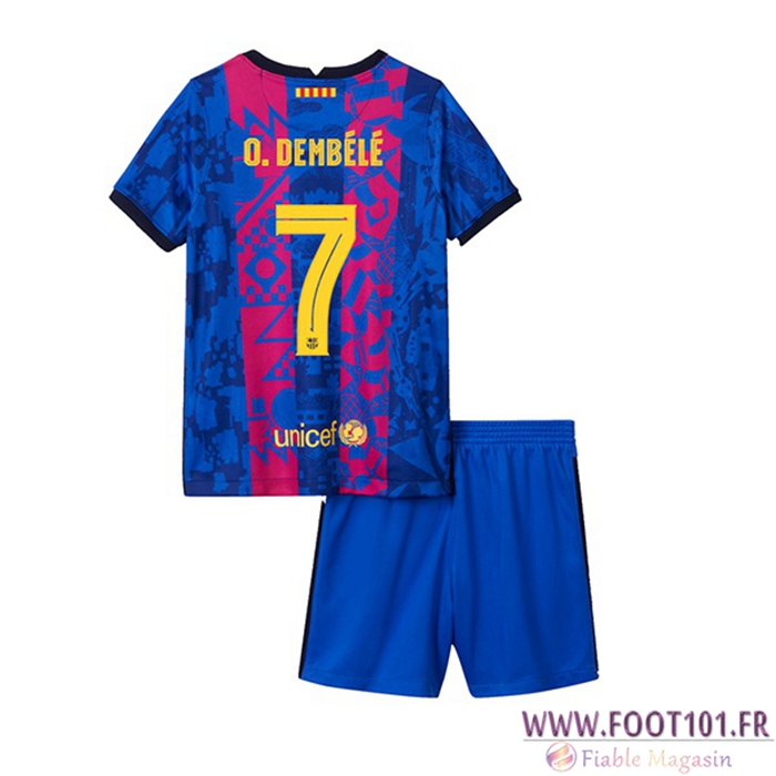 Maillot de Foot FC Barcelone (Ousmane Dembele 7) Enfant Third 2021/2022