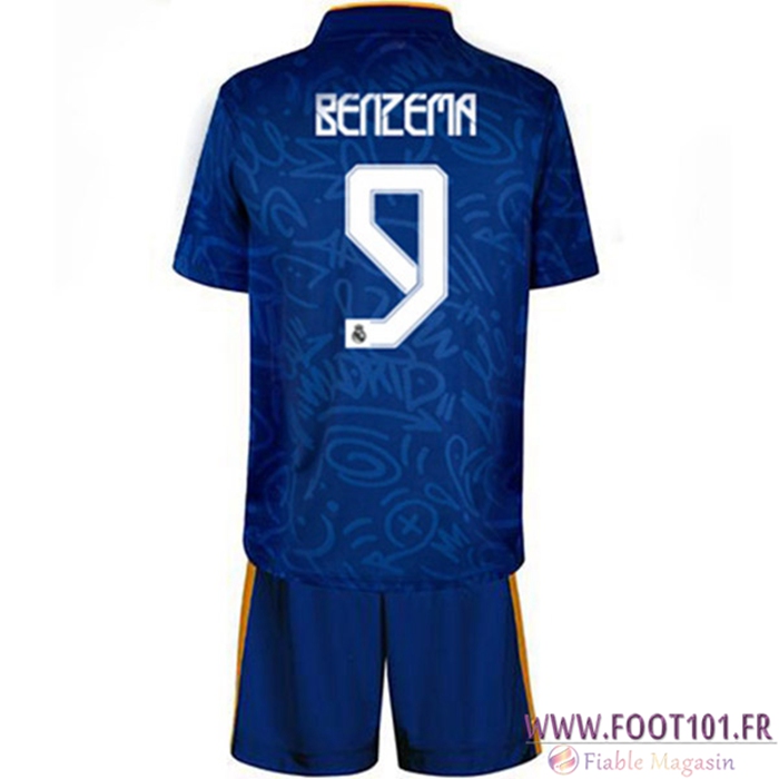 Maillot de Foot Real Madrid (Benzema 9) Enfant Exterieur 2021/2022