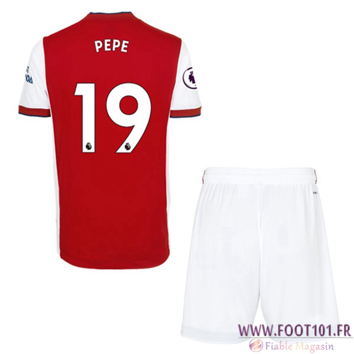 Maillot de Foot FC Arsenal (Nicolas Pepe 19) Enfant Domicile 2021/2022