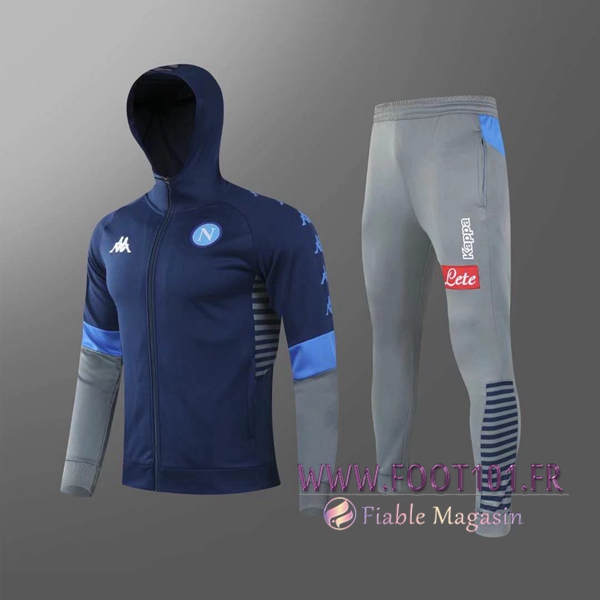 Veste A Capuche Survetement Foot SSC Naples Bleu 2020/2021