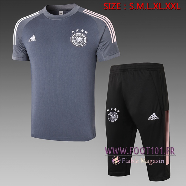 Training T-Shirts Allemagne + Pantalon 3/4 Gris 2020/2021