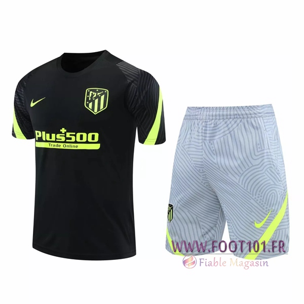 Training T-Shirts Atletico Madrid + Shorts Noir 2020/2021
