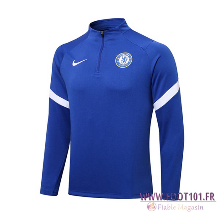 Sweatshirt Training FC Chelsea Bleu Marin/Gris 2021/2022