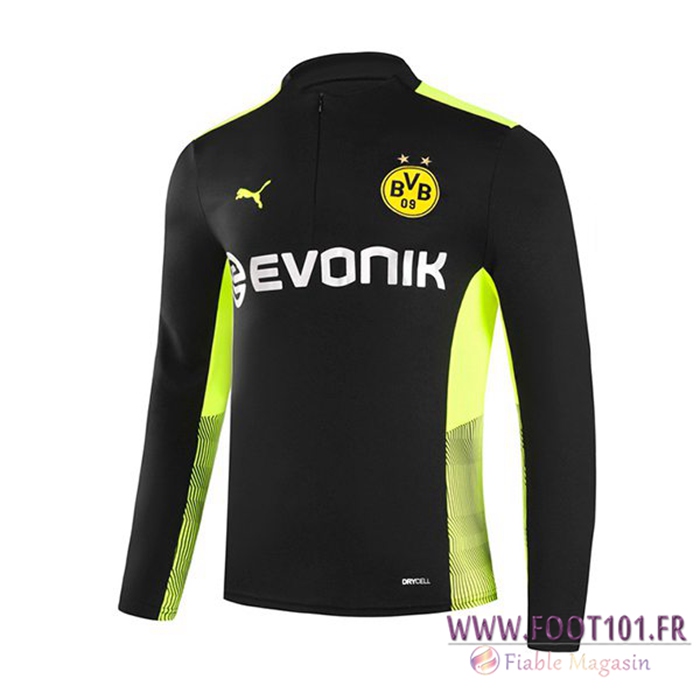 Sweatshirt Training Dortmund BVB Bleu Noir/Vert 2021/2022