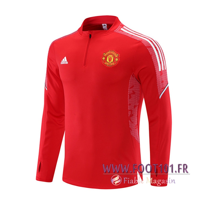 Sweatshirt Training Manchester United Blanc/Rouge 2021/2022