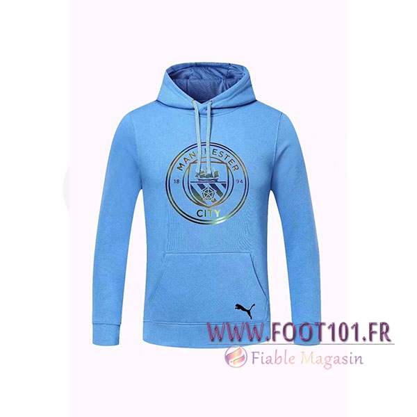 Training Sweatshirt Capuche Manchester City Bleu clair 2020/2021