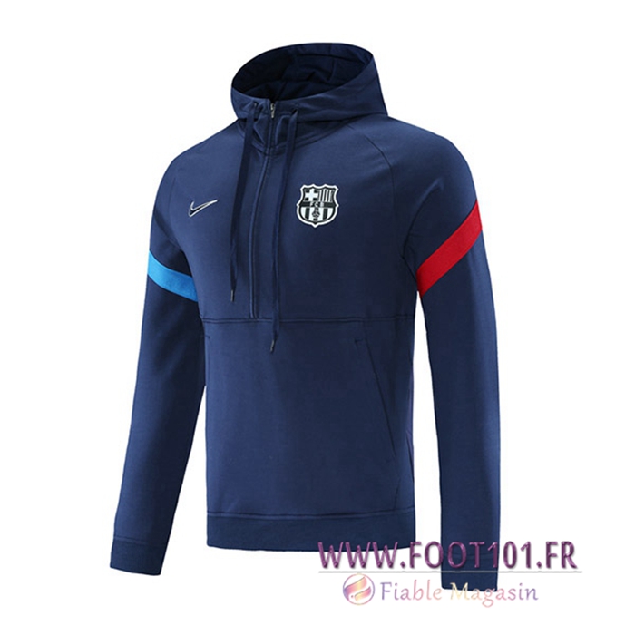Sweatshirt Training Capuche FC Barcelone Bleu Marin/Rouge/Bleu 2021/2022
