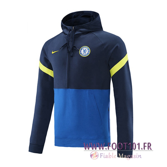 Sweatshirt Training Capuche FC Chelsea Bleu Marin/Bleu 2021/2022