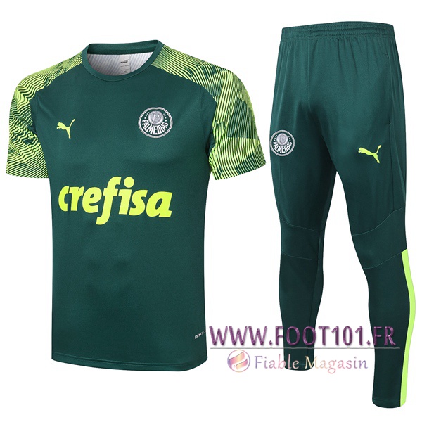 Ensemble Training T-Shirts Palmeiras + Pantalon Vert 2020/2021