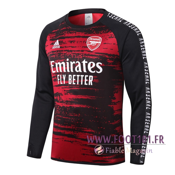 Training Sweatshirt Arsenal Noir Rouge 2020/2021