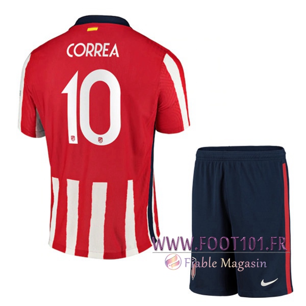 Maillot Foot Atletico Madrid (Correa 10) Enfants Domicile 2020/2021