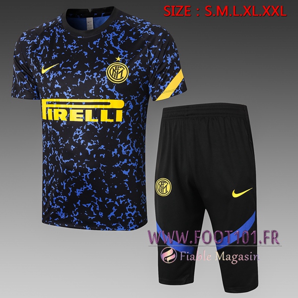 Training T-Shirts Inter Milan + Pantalon 3/4 Bleu 2020/2021