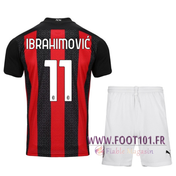 Maillot de Foot Milan AC (IBRAHIMOVIC 11) Enfants Domicile 2020/2021