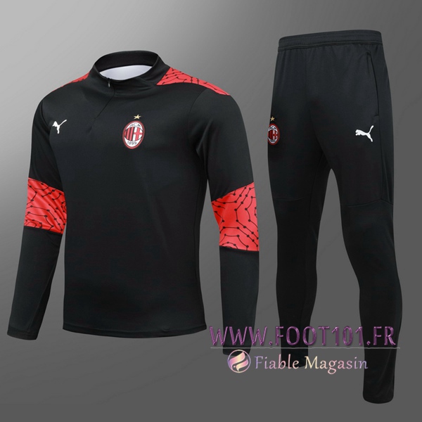 Nouveau Survetement de Foot Milan AC Enfant Noir 2020/2021