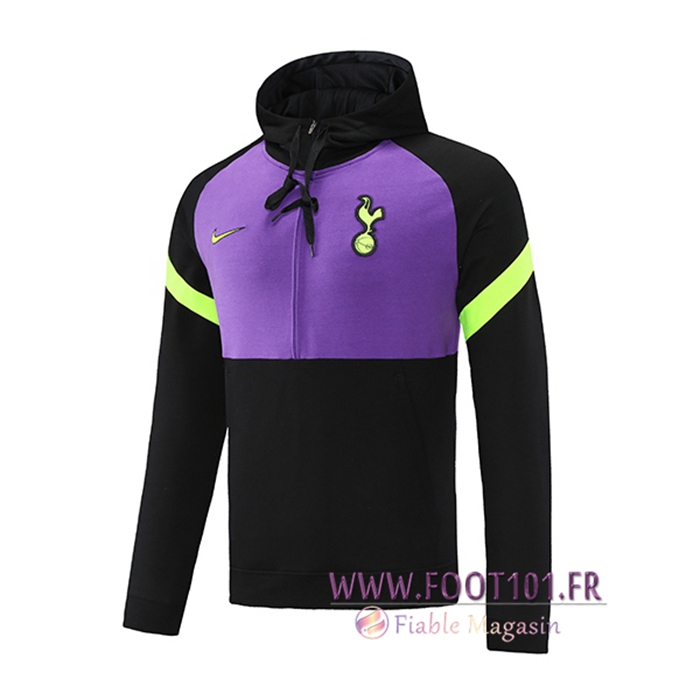 Sweatshirt Training Capuche Tottenham Hotspur Noir/Violet 2021/2022