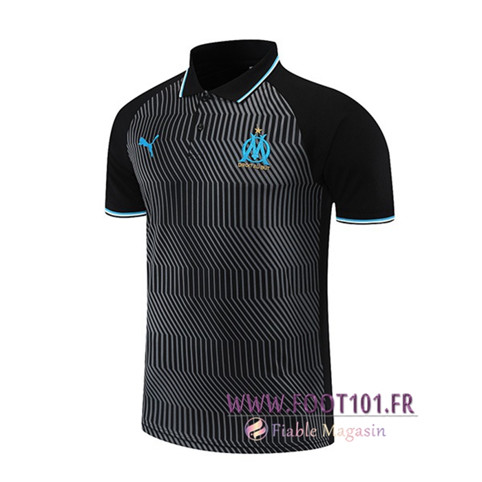 Polo Foot Marseille OM Gris/Noir 2021/2022