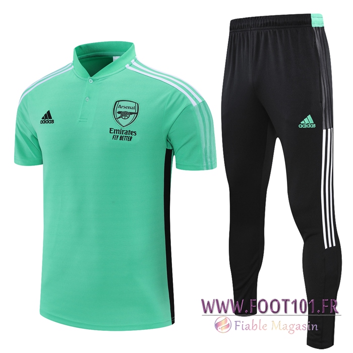 Ensemble Polo FC Arsenal + Pantalon Vert/Noir 2021/2022