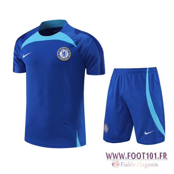 Ensemble Training T-Shirts +Shorts FC Chelsea Bleu 2022/2023