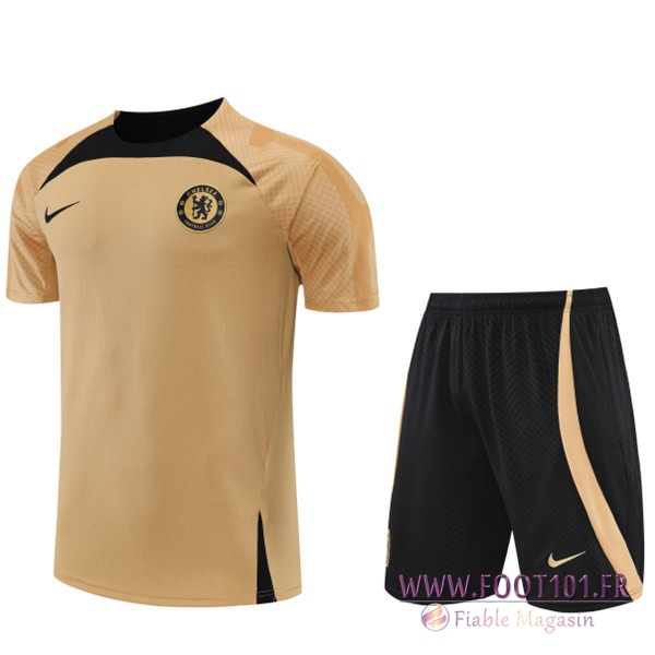 Ensemble Training T-Shirts +Shorts FC Chelsea Jaune 2022/2023